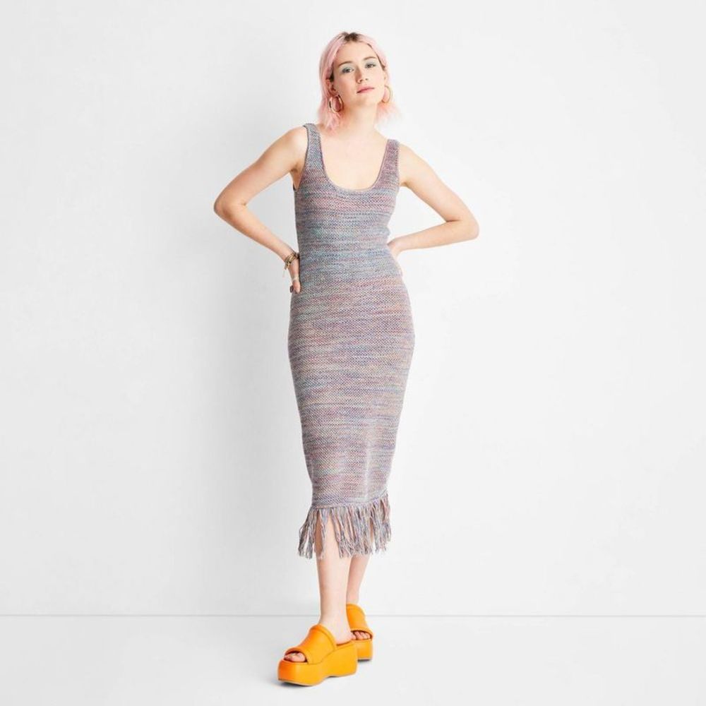 Women's Sleeveless Crochet Fringe Dress - Future Collective with Alani Noel